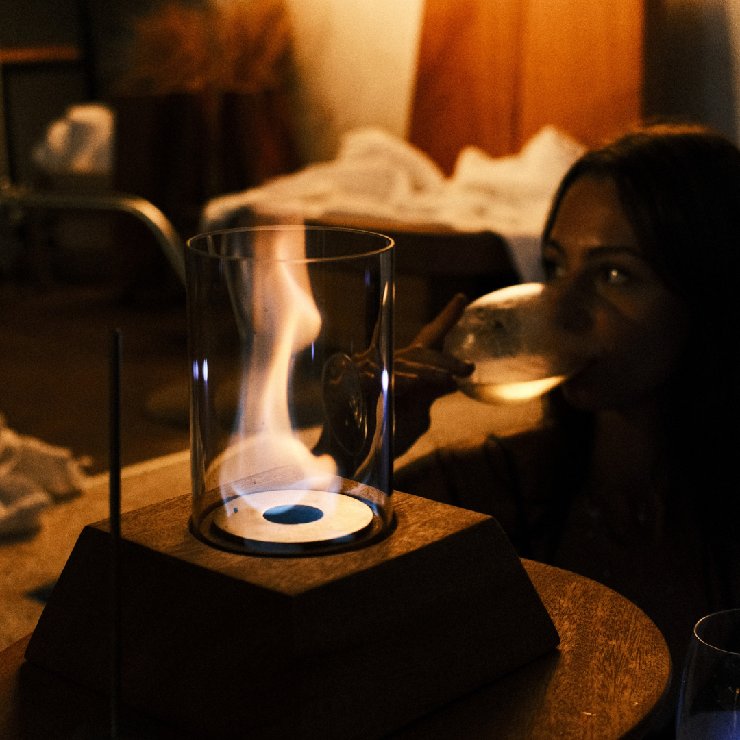 Lareira Ecológica de Mesa - Mesa Madeira