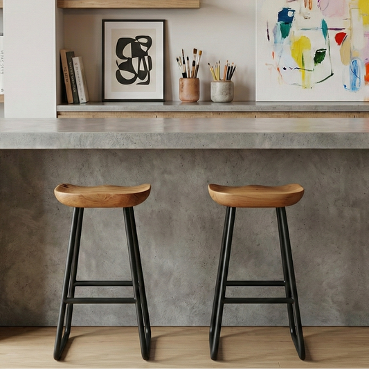 banqueta anatomica madeira maciça estilo industrial