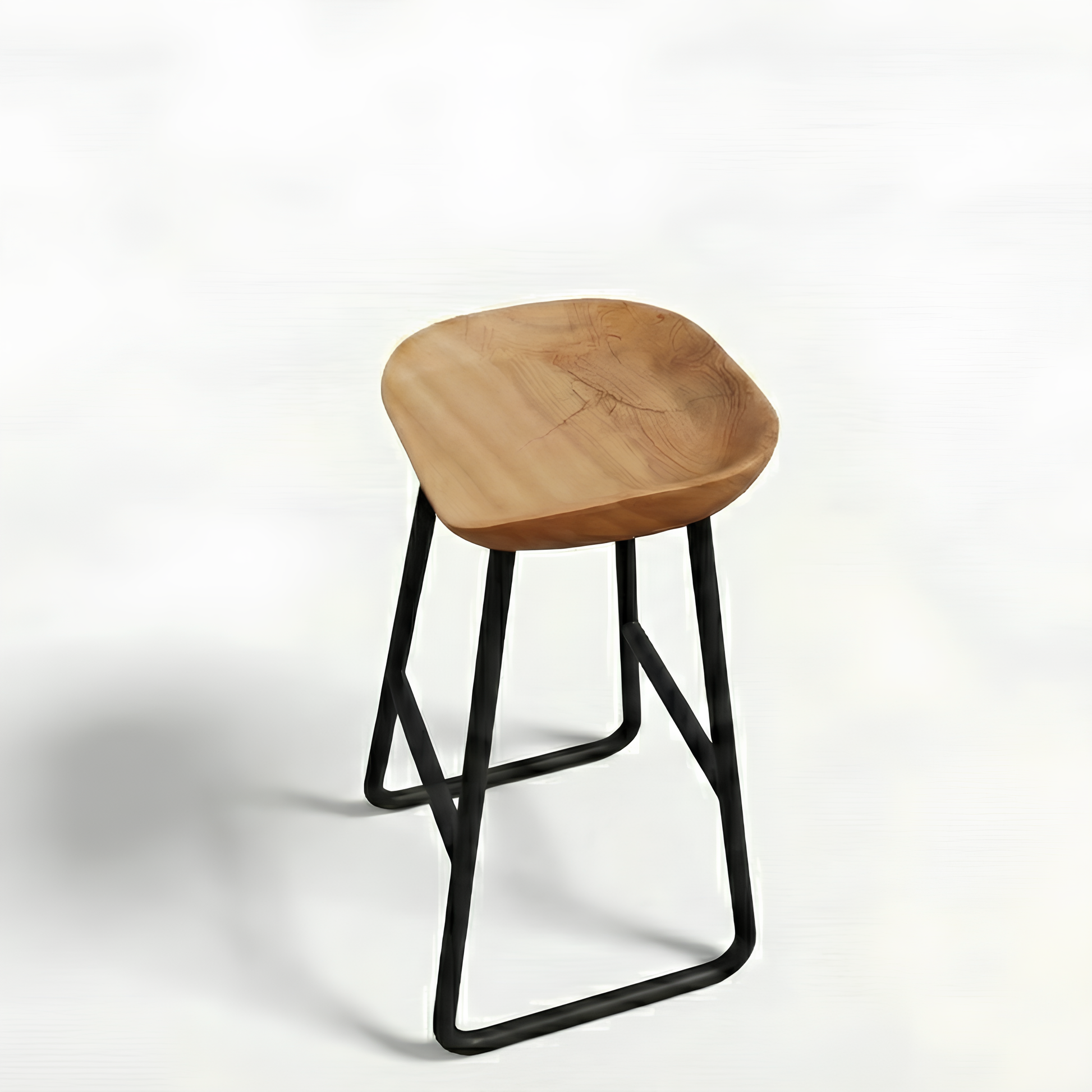 banqueta anatomica madeira maciça estilo industrial